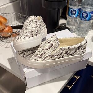 Snake Print Slip-On Sneakers